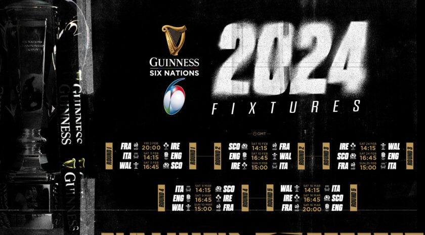 A Graphic of the 2024 Six Nations Rugby Draw