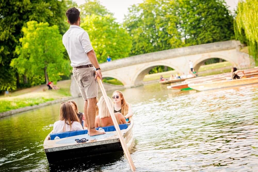 A hen do punting trip in progress